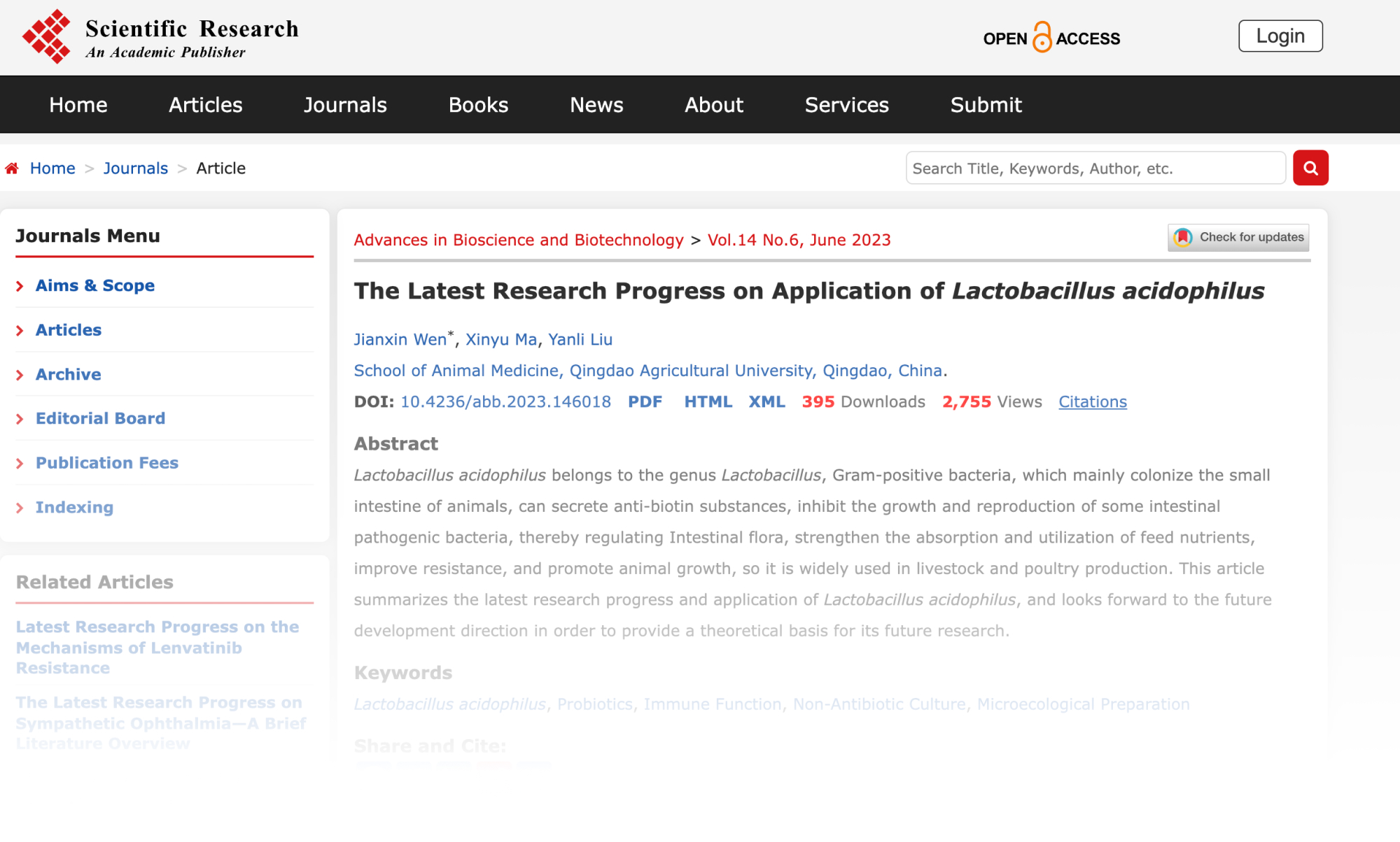 Lactobacillus acidophilus LA85 research